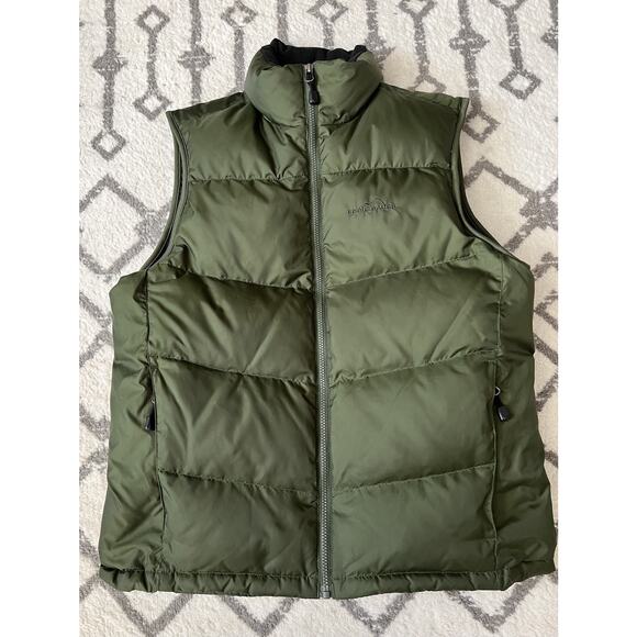 EDDIE BAUER Green Premium Quality Goose Down EB700 Zipper Puffer Vest - Picture 1 of 16